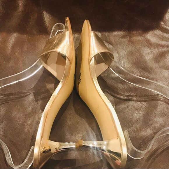 Nine West Slip on mules sandals heels bronze - Picture 4 of 7